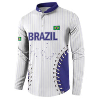 Brazil 2026 Baseball Custom Button Sweatshirt Go Champions Sporty Style - Wonder Print Shop