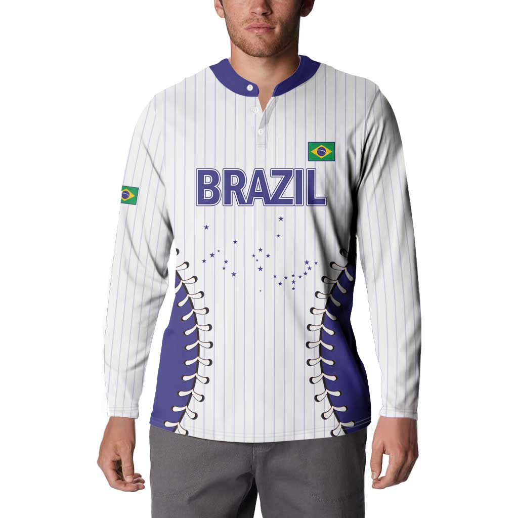 Brazil 2026 Baseball Custom Button Sweatshirt Go Champions Sporty Style - Wonder Print Shop