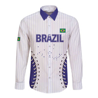 Brazil 2026 Baseball Custom Long Sleeve Button Shirt Go Champions Sporty Style - Wonder Print Shop