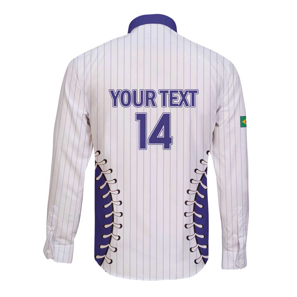 Brazil 2026 Baseball Custom Long Sleeve Button Shirt Go Champions Sporty Style - Wonder Print Shop