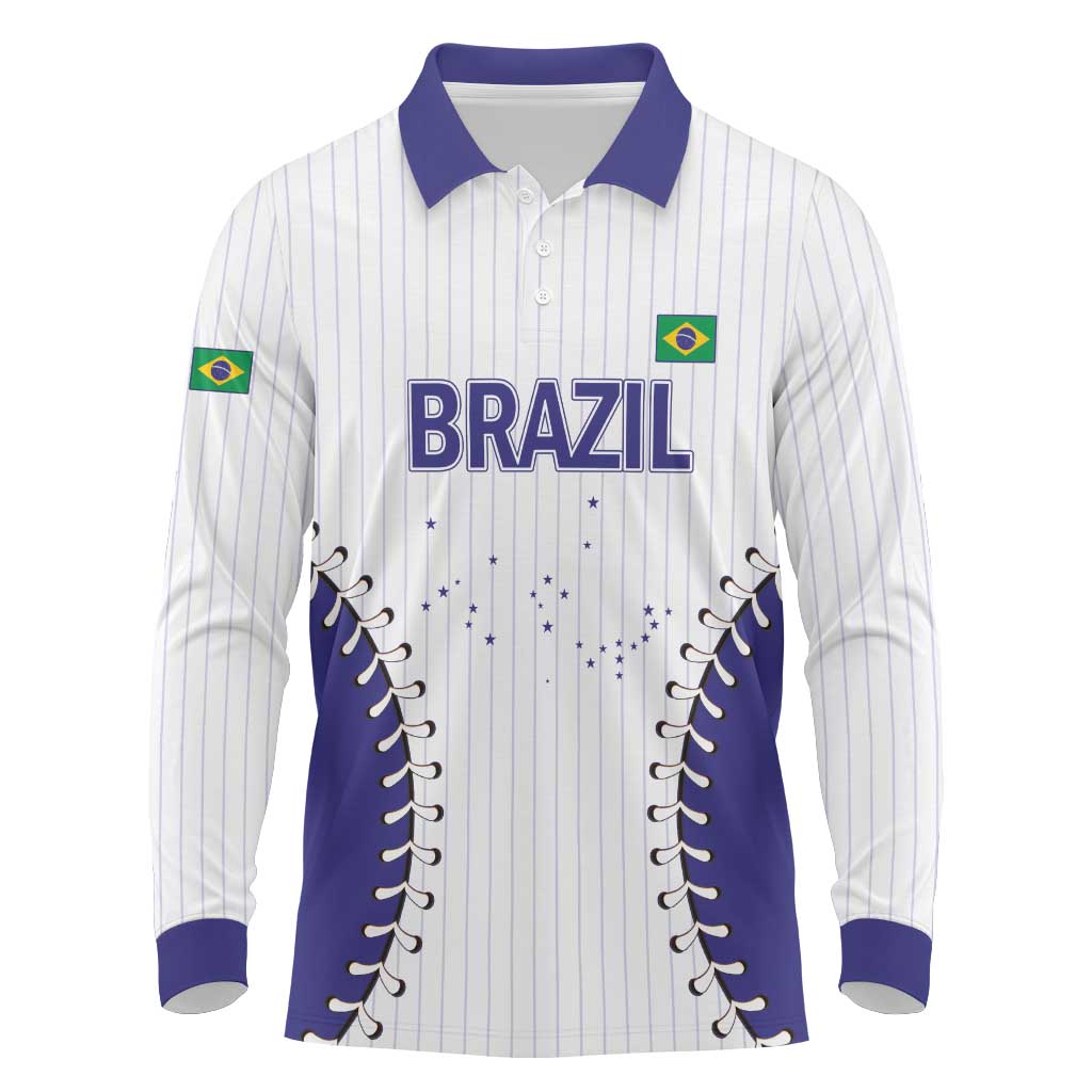 Brazil 2026 Baseball Custom Long Sleeve Polo Shirt Go Champions Sporty Style - Wonder Print Shop