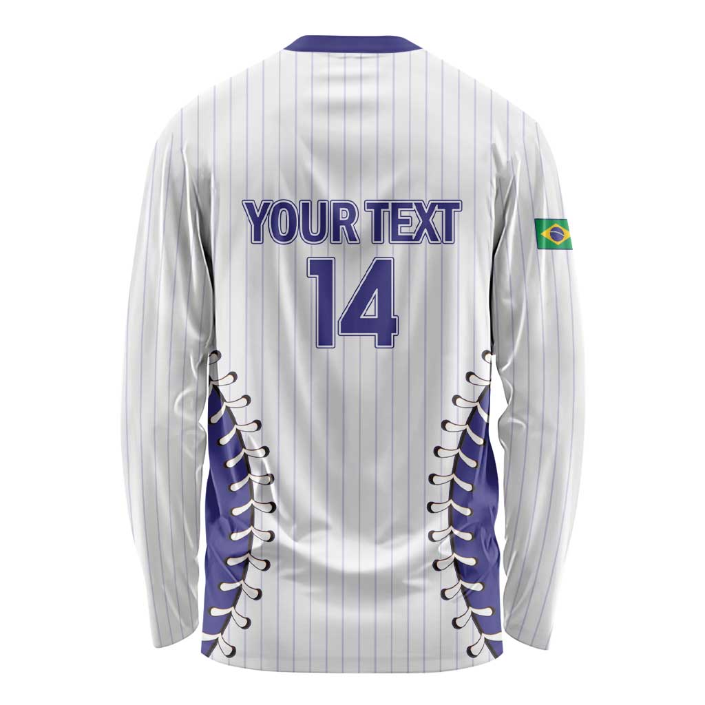Brazil 2026 Baseball Custom Long Sleeve Shirt Go Champions Sporty Style - Wonder Print Shop