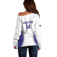 Brazil 2026 Baseball Custom Off Shoulder Sweater Go Champions Sporty Style - Wonder Print Shop