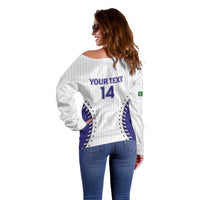 Brazil 2026 Baseball Custom Off Shoulder Sweater Go Champions Sporty Style - Wonder Print Shop