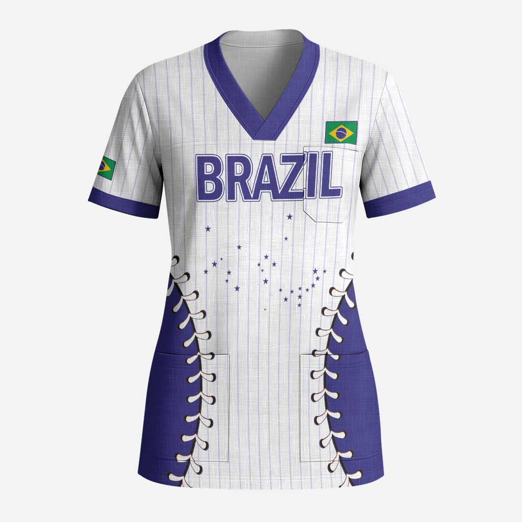 Brazil 2026 Baseball Custom Scrub Top Go Champions Sporty Style - Wonder Print Shop