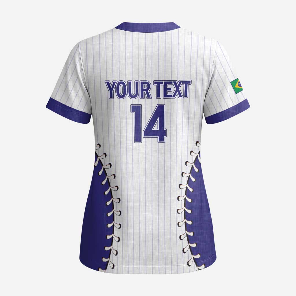 Brazil 2026 Baseball Custom Scrub Top Go Champions Sporty Style - Wonder Print Shop