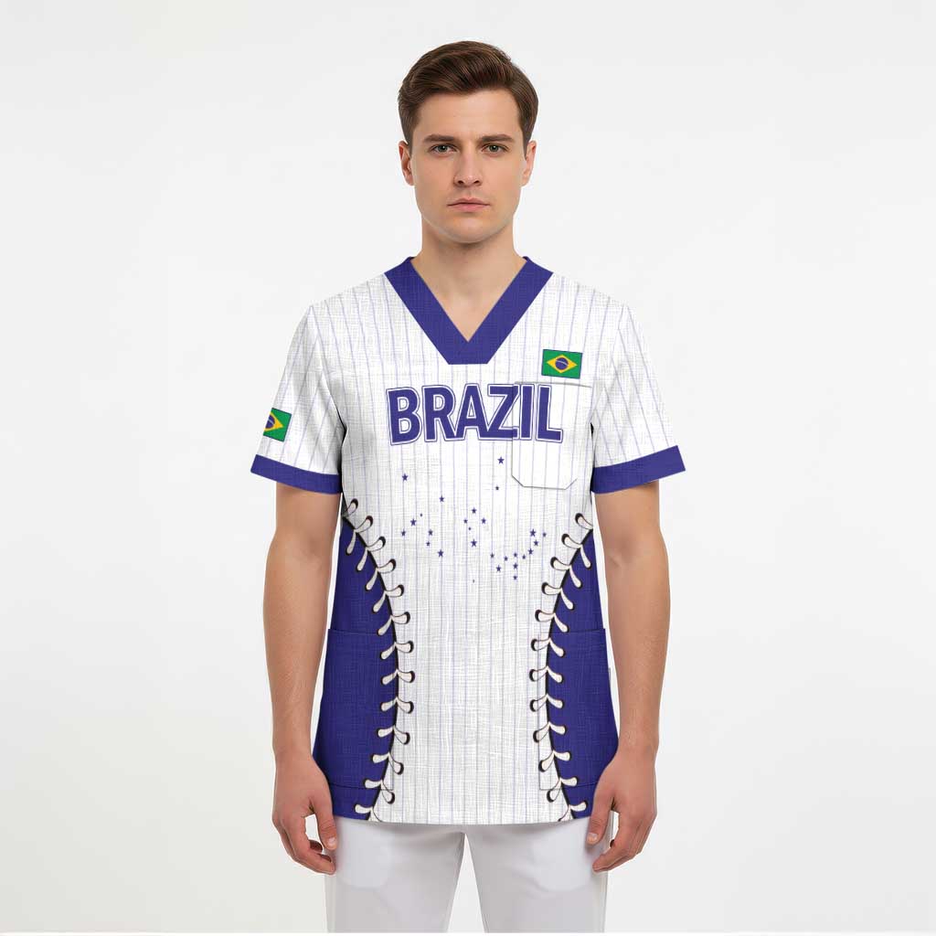 Brazil 2026 Baseball Custom Scrub Top Go Champions Sporty Style - Wonder Print Shop
