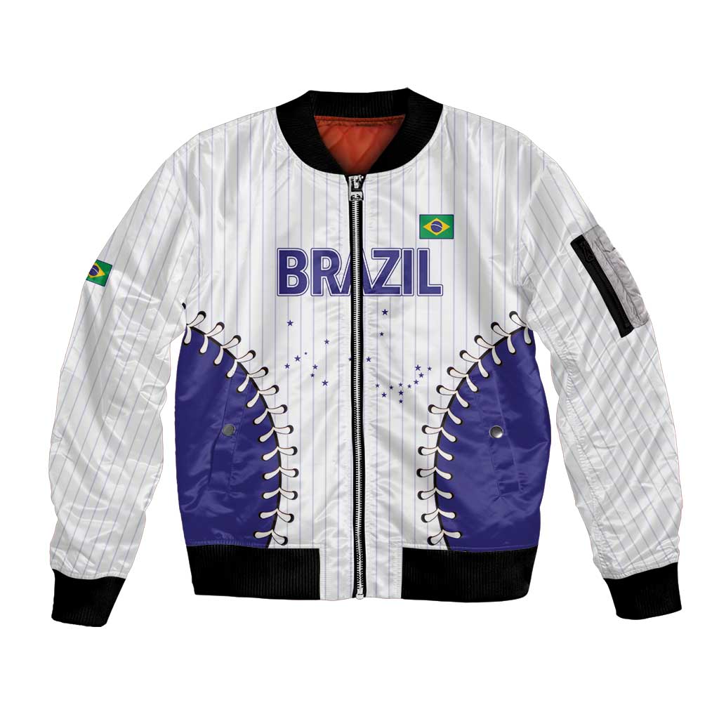 Brazil 2026 Baseball Custom Sleeve Zip Bomber Jacket Go Champions Sporty Style - Wonder Print Shop