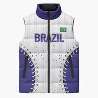 Brazil 2026 Baseball Custom Sleeveless Puffer Jacket Go Champions Sporty Style - Wonder Print Shop