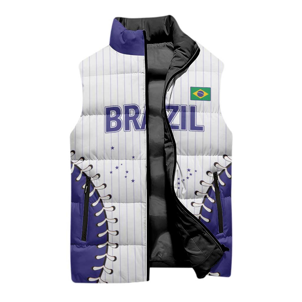 Brazil 2026 Baseball Custom Sleeveless Puffer Jacket Go Champions Sporty Style - Wonder Print Shop