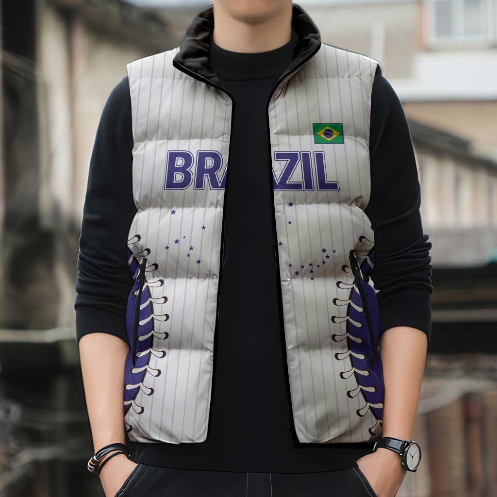 Brazil 2026 Baseball Custom Sleeveless Puffer Jacket Go Champions Sporty Style - Wonder Print Shop