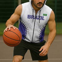 Brazil 2026 Baseball Custom Sleeveless Zip Hoodie Go Champions Sporty Style - Wonder Print Shop