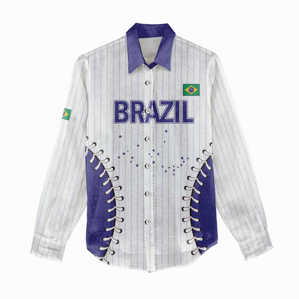 Brazil 2026 Baseball Custom Women Casual Shirt Go Champions Sporty Style - Wonder Print Shop