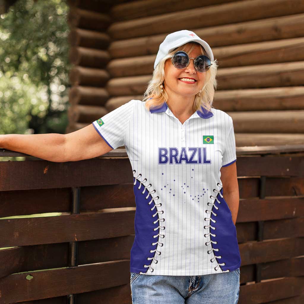 Brazil 2026 Baseball Custom Women Polo Shirt Go Champions Sporty Style - Wonder Print Shop