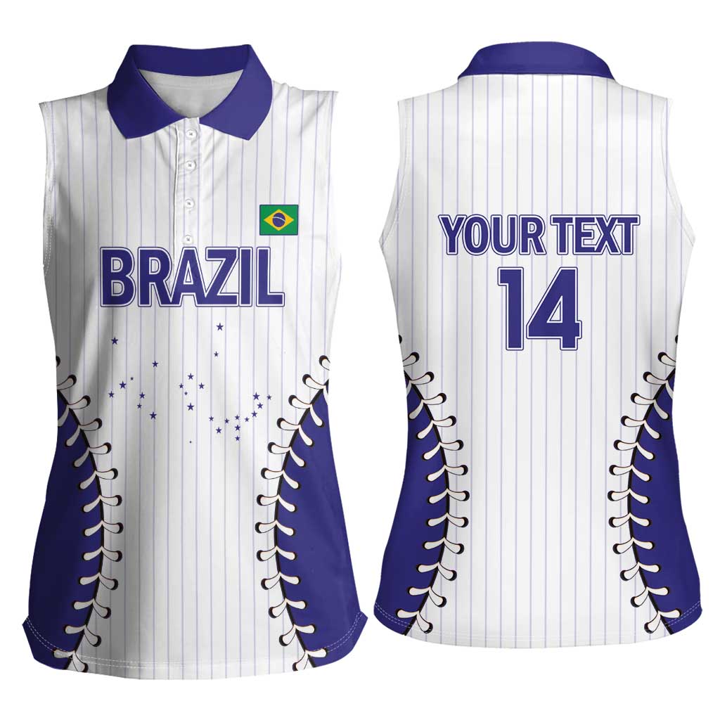 Brazil 2026 Baseball Custom Women Sleeveless Polo Shirt Go Champions Sporty Style - Wonder Print Shop
