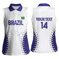 Brazil 2026 Baseball Custom Women Sleeveless Polo Shirt Go Champions Sporty Style - Wonder Print Shop