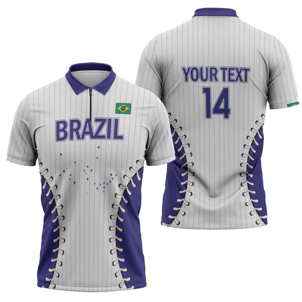 Brazil 2026 Baseball Custom Zipper Polo Shirt Go Champions Sporty Style - Wonder Print Shop