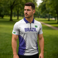 Brazil 2026 Baseball Custom Zipper Polo Shirt Go Champions Sporty Style - Wonder Print Shop