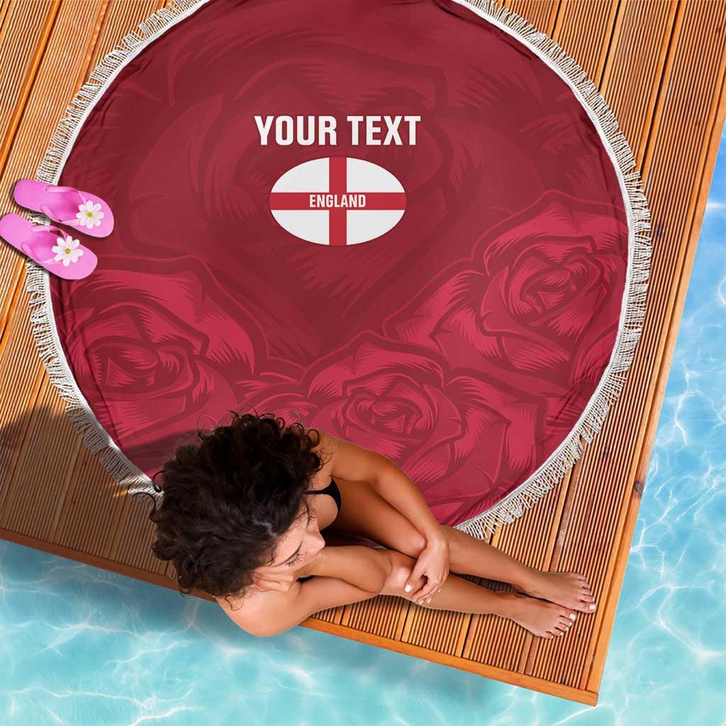 Custom England Rugby 2025 Beach Blanket Go Champions Red Rose