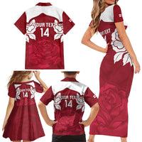 Custom England Rugby 2025 Family Matching Short Sleeve Bodycon Dress and Hawaiian Shirt Go Champions Red Rose - Wonder Print Shop
