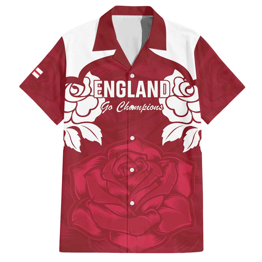 Custom England Rugby 2025 Family Matching Short Sleeve Bodycon Dress and Hawaiian Shirt Go Champions Red Rose - Wonder Print Shop