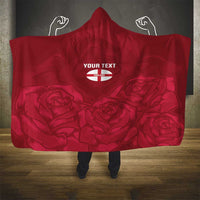Custom England Rugby 2025 Hooded Blanket Go Champions Red Rose - Wonder Print Shop