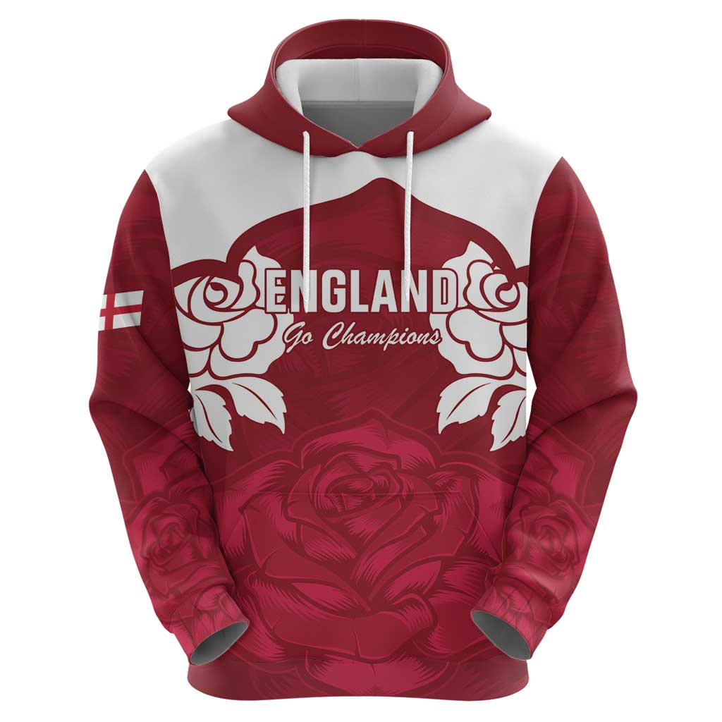 Custom England Rugby 2025 Hoodie Go Champions Red Rose - Wonder Print Shop