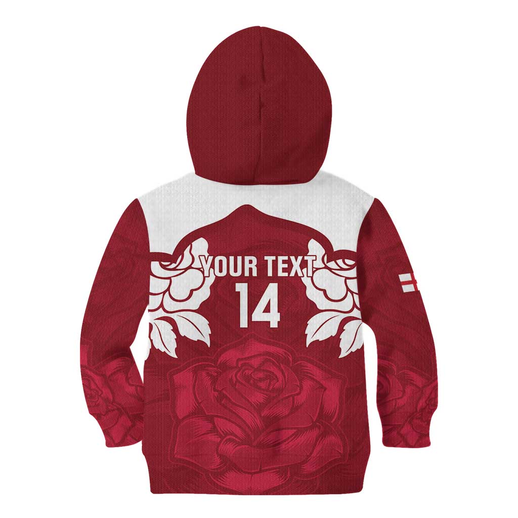Custom England Rugby 2025 Kid Hoodie Go Champions Red Rose - Wonder Print Shop