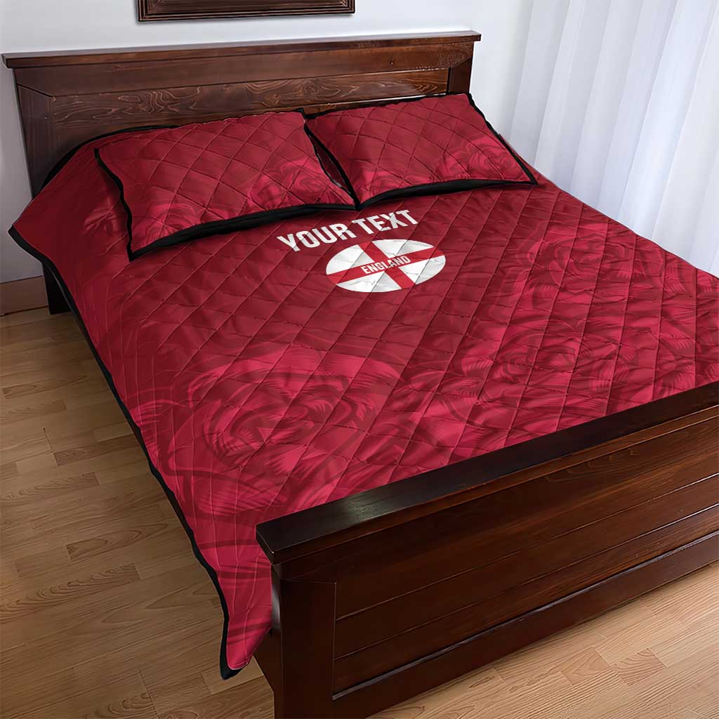 Custom England Rugby 2025 Quilt Bed Set Go Champions Red Rose - Wonder Print Shop