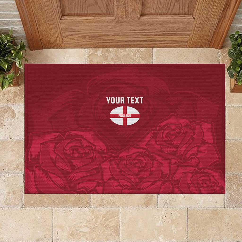 Custom England Rugby 2025 Rubber Doormat Go Champions Red Rose - Wonder Print Shop