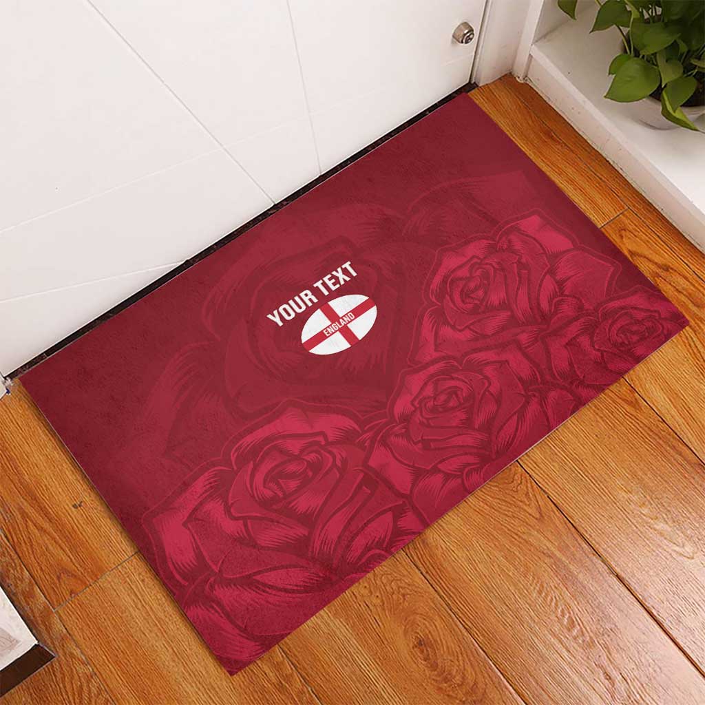 Custom England Rugby 2025 Rubber Doormat Go Champions Red Rose - Wonder Print Shop