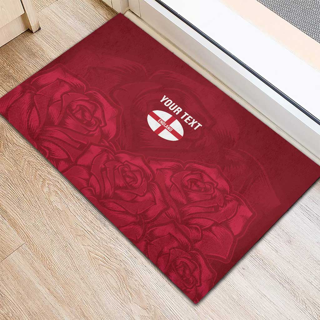 Custom England Rugby 2025 Rubber Doormat Go Champions Red Rose - Wonder Print Shop