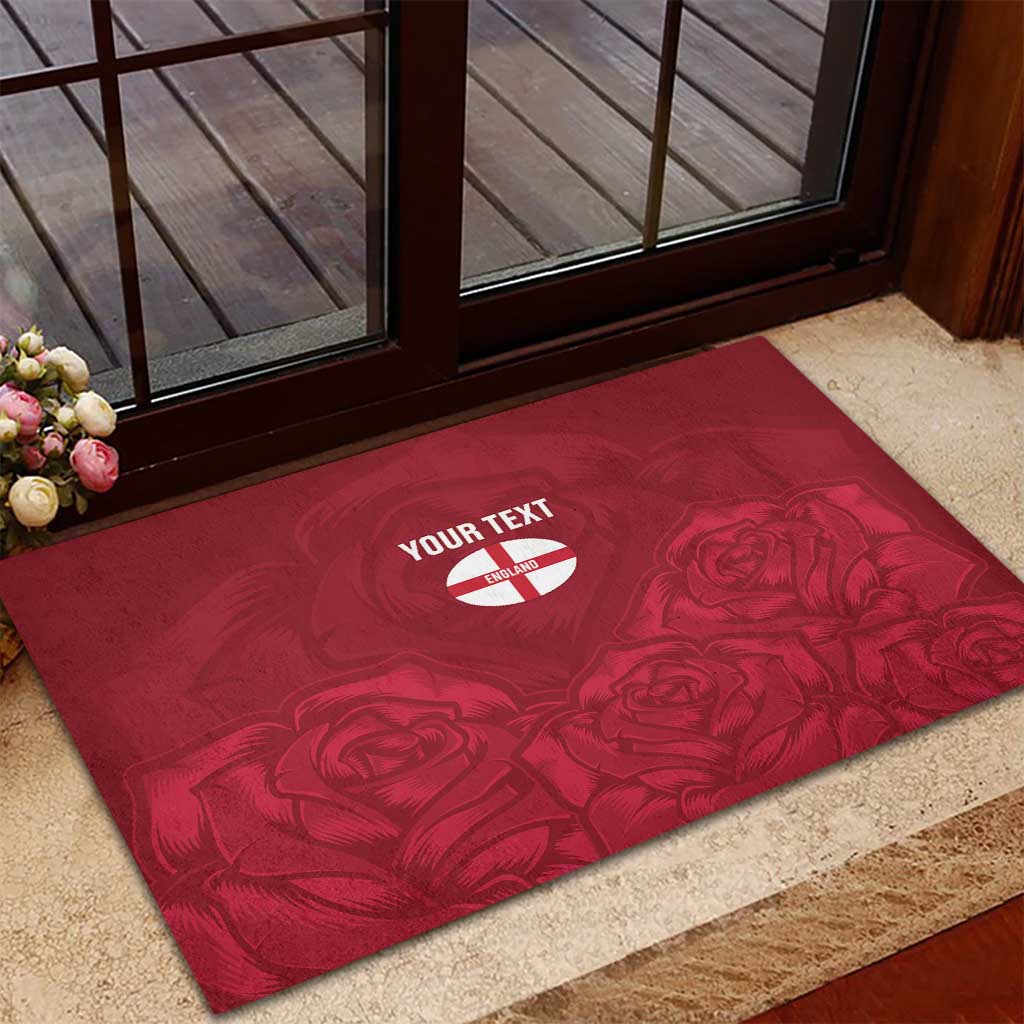 Custom England Rugby 2025 Rubber Doormat Go Champions Red Rose - Wonder Print Shop