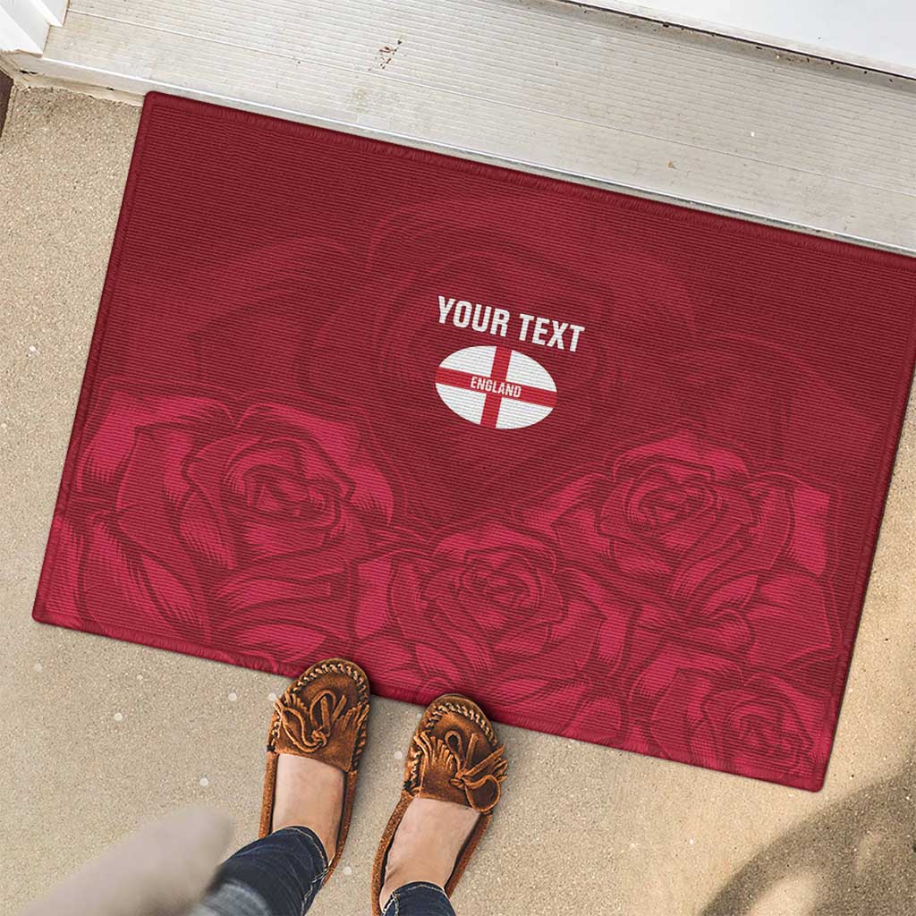 Custom England Rugby 2025 Rubber Doormat Go Champions Red Rose - Wonder Print Shop