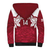 Custom England Rugby 2025 Sherpa Hoodie Go Champions Red Rose - Wonder Print Shop