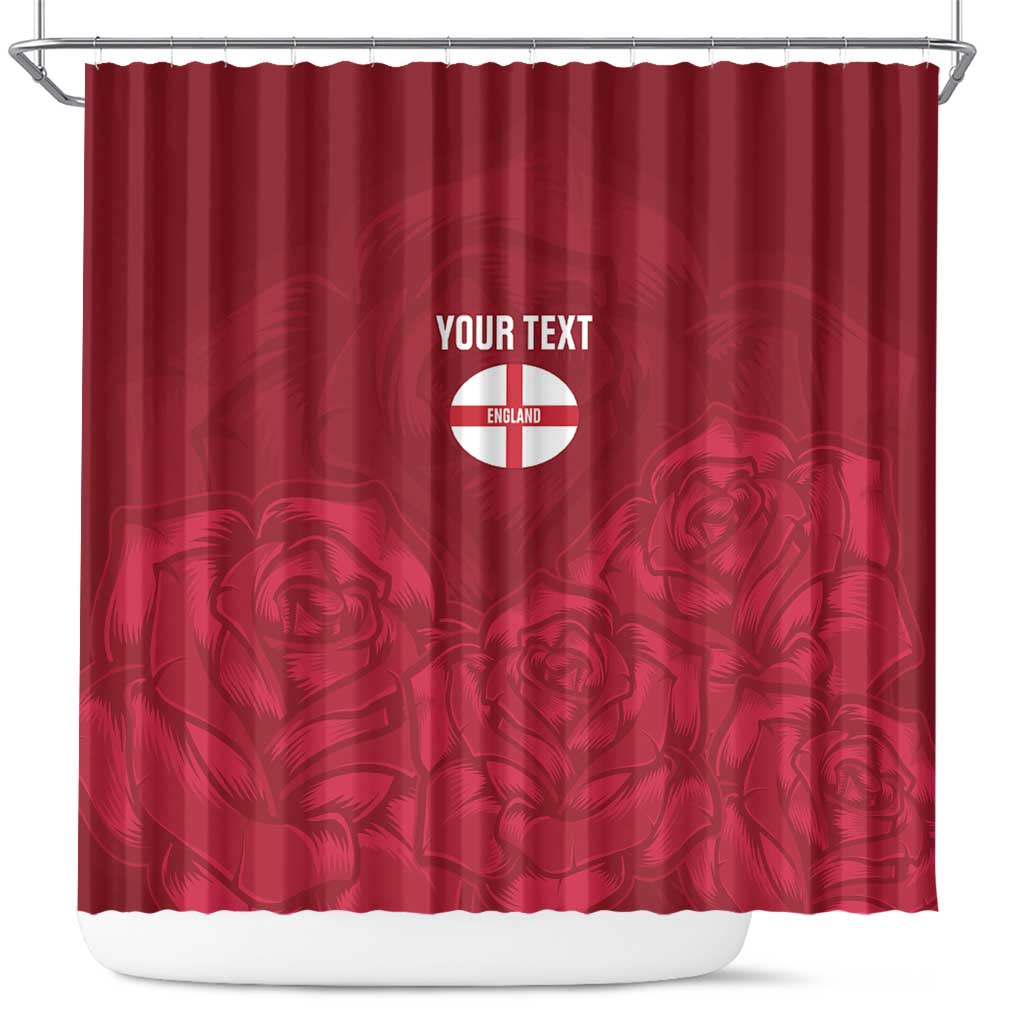 Custom England Rugby 2025 Shower Curtain Go Champions Red Rose - Wonder Print Shop