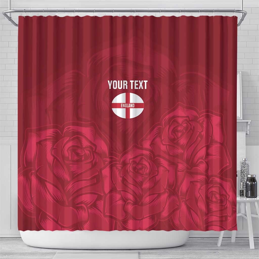 Custom England Rugby 2025 Shower Curtain Go Champions Red Rose - Wonder Print Shop