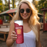 Custom England Rugby 2025 Skinny Tumbler Go Champions Red Rose - Wonder Print Shop