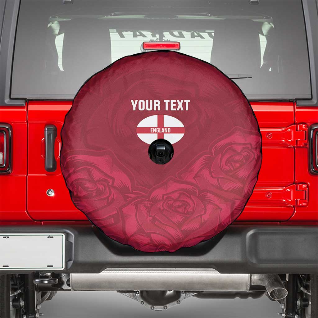 Custom England Rugby 2025 Spare Tire Cover Go Champions Red Rose - Wonder Print Shop