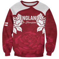 Custom England Rugby 2025 Sweatshirt Go Champions Red Rose - Wonder Print Shop