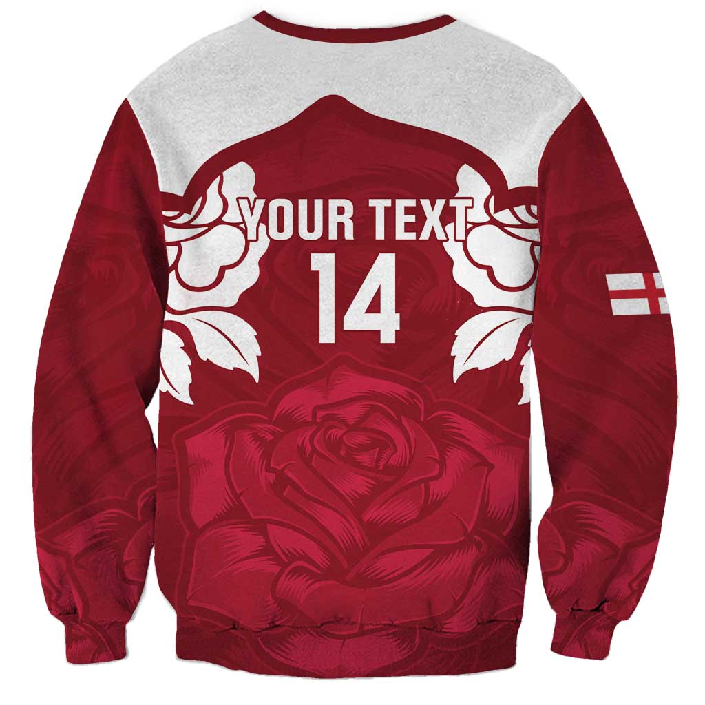 Custom England Rugby 2025 Sweatshirt Go Champions Red Rose - Wonder Print Shop