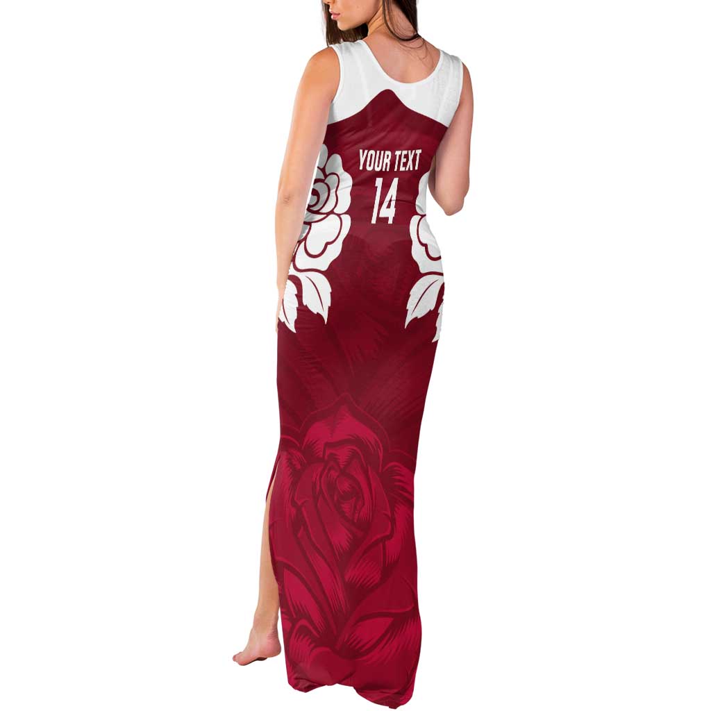 Custom England Rugby 2025 Tank Maxi Dress Go Champions Red Rose - Wonder Print Shop
