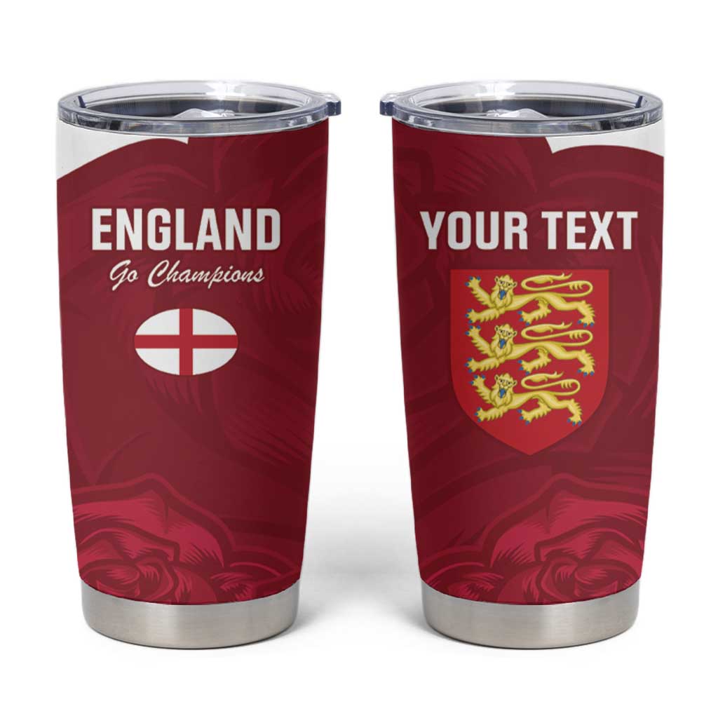 Custom England Rugby 2025 Tumbler Cup Go Champions Red Rose - Wonder Print Shop