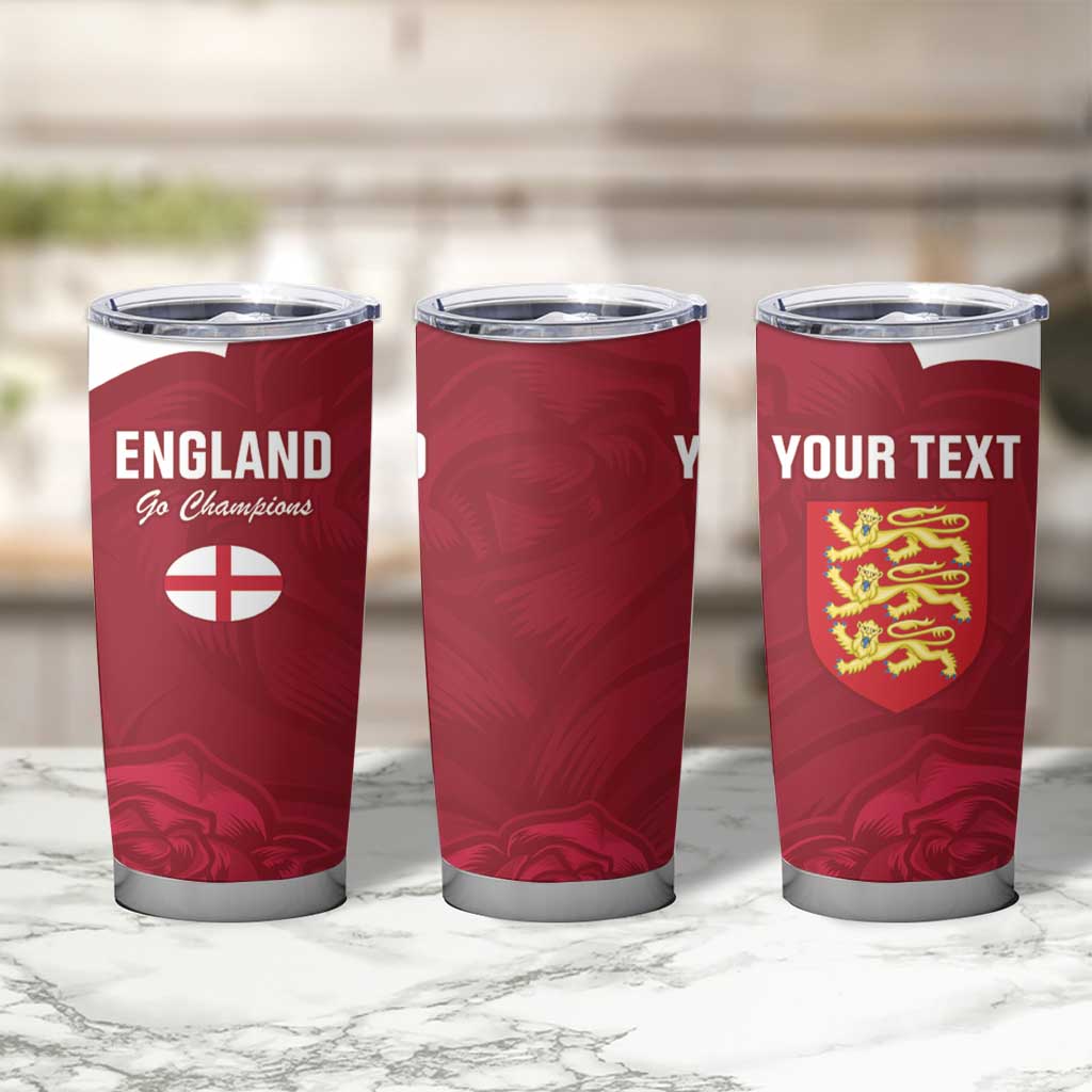 Custom England Rugby 2025 Tumbler Cup Go Champions Red Rose - Wonder Print Shop