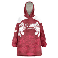 Custom England Rugby 2025 Wearable Blanket Hoodie Go Champions Red Rose - Wonder Print Shop