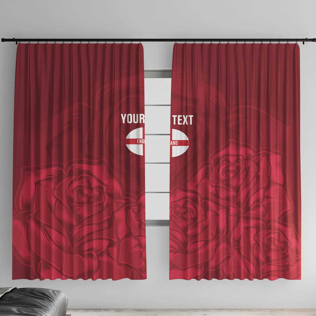 Custom England Rugby 2025 Window Curtain Go Champions Red Rose - Wonder Print Shop