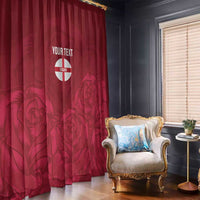 Custom England Rugby 2025 Window Curtain Go Champions Red Rose - Wonder Print Shop