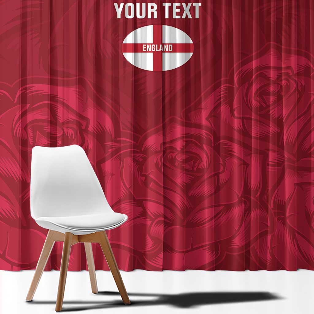 Custom England Rugby 2025 Window Curtain Go Champions Red Rose - Wonder Print Shop