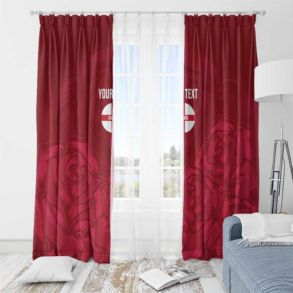 Custom England Rugby 2025 Window Curtain Go Champions Red Rose - Wonder Print Shop