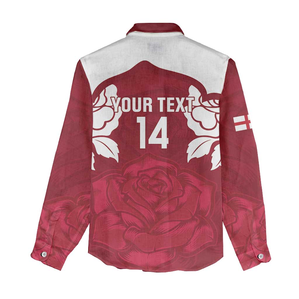 Custom England Rugby 2025 Women Casual Shirt Go Champions Red Rose - Wonder Print Shop